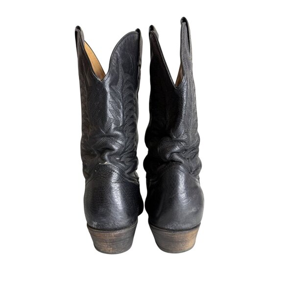 Vintage Boulet Mens Black Leather Western Cowboy Boots 11 - Picture 4 of 9